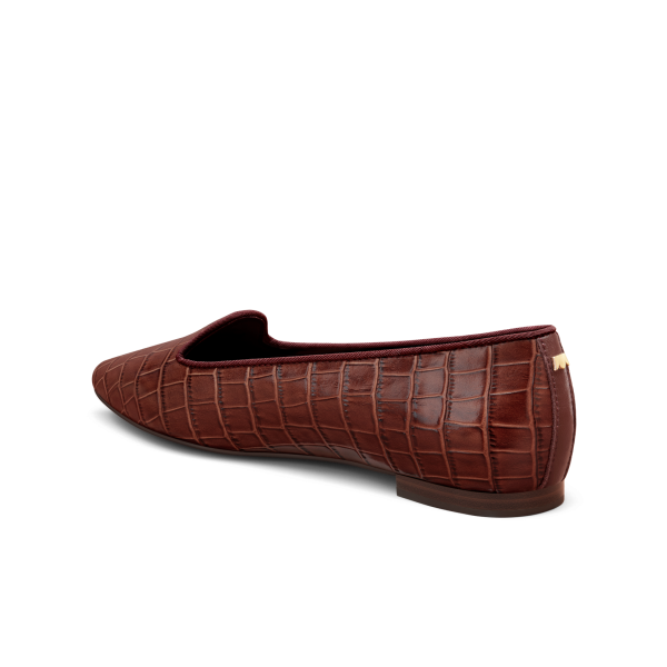 The Sparrow - Brown CrocPrint Leather The Sparrow - Brown CrocPrint Leather