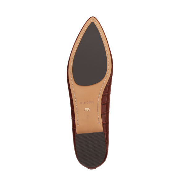 The Sparrow - Brown CrocPrint Leather The Sparrow - Brown CrocPrint Leather