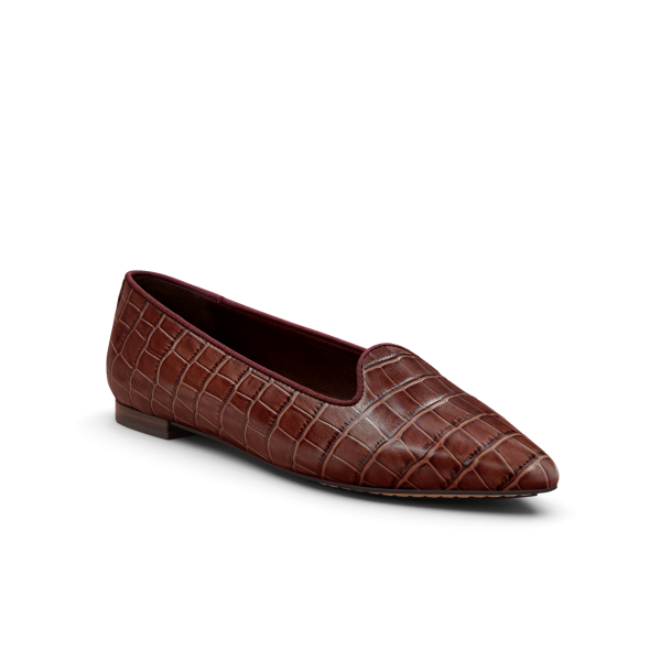 The Sparrow - Brown CrocPrint Leather The Sparrow - Brown CrocPrint Leather