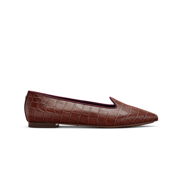 The Sparrow - Brown CrocPrint Leather The Sparrow - Brown CrocPrint Leather