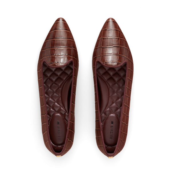 The Sparrow - Brown CrocPrint Leather The Sparrow - Brown CrocPrint Leather